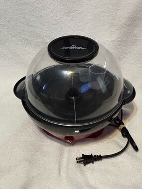 Household Electric Popcorn Maker- Black and Red